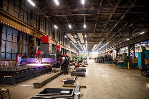 Steel processing hall
